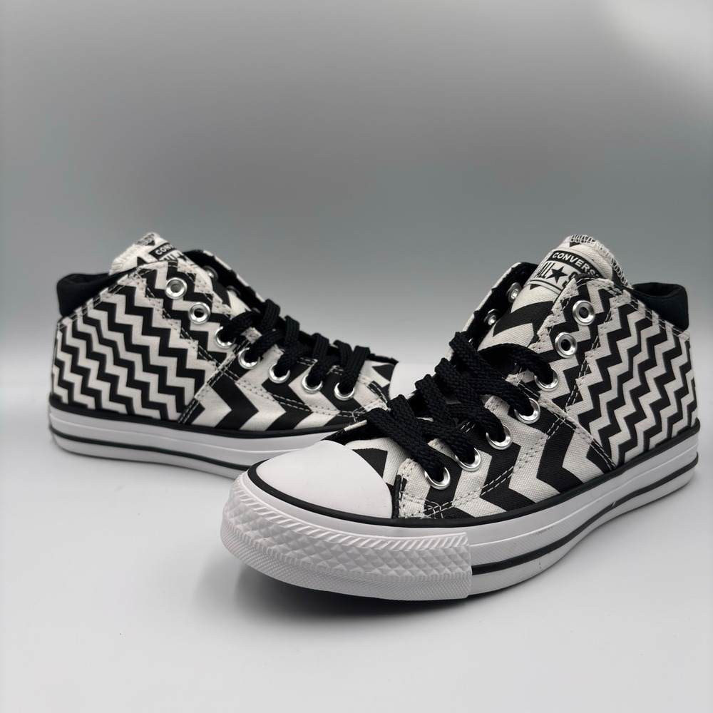 Converse Chuck Taylor All Star Madison Mid Black White Chevron Zig Zag 565388F 7